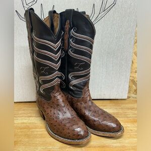Tony lama ostrich skin boots